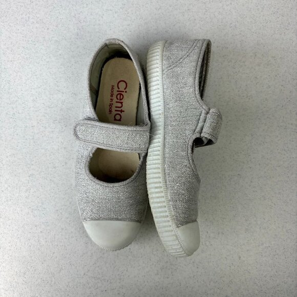 Cienta Silver Sparkle Mary Jane Shoes EU 35 / US 3.5 - Picture 1 of 9